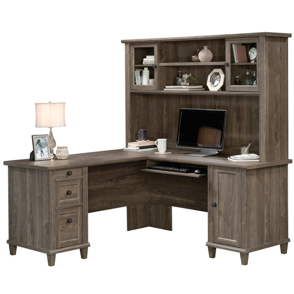 Charlton Home® Belmeade LShaped Desk with Hutch & Reviews Wayfair